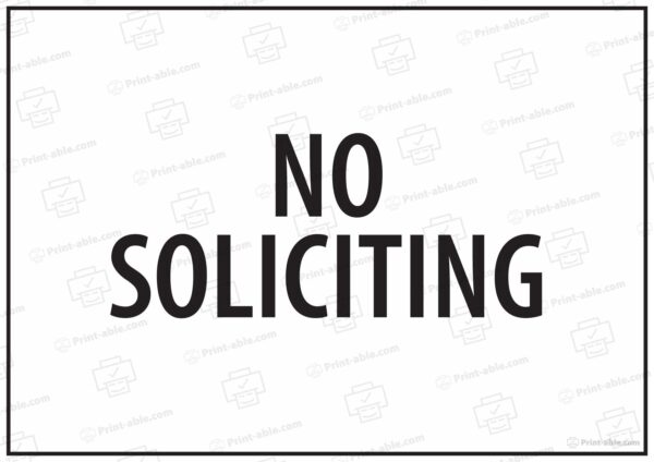 No Soliciting Sign Printable