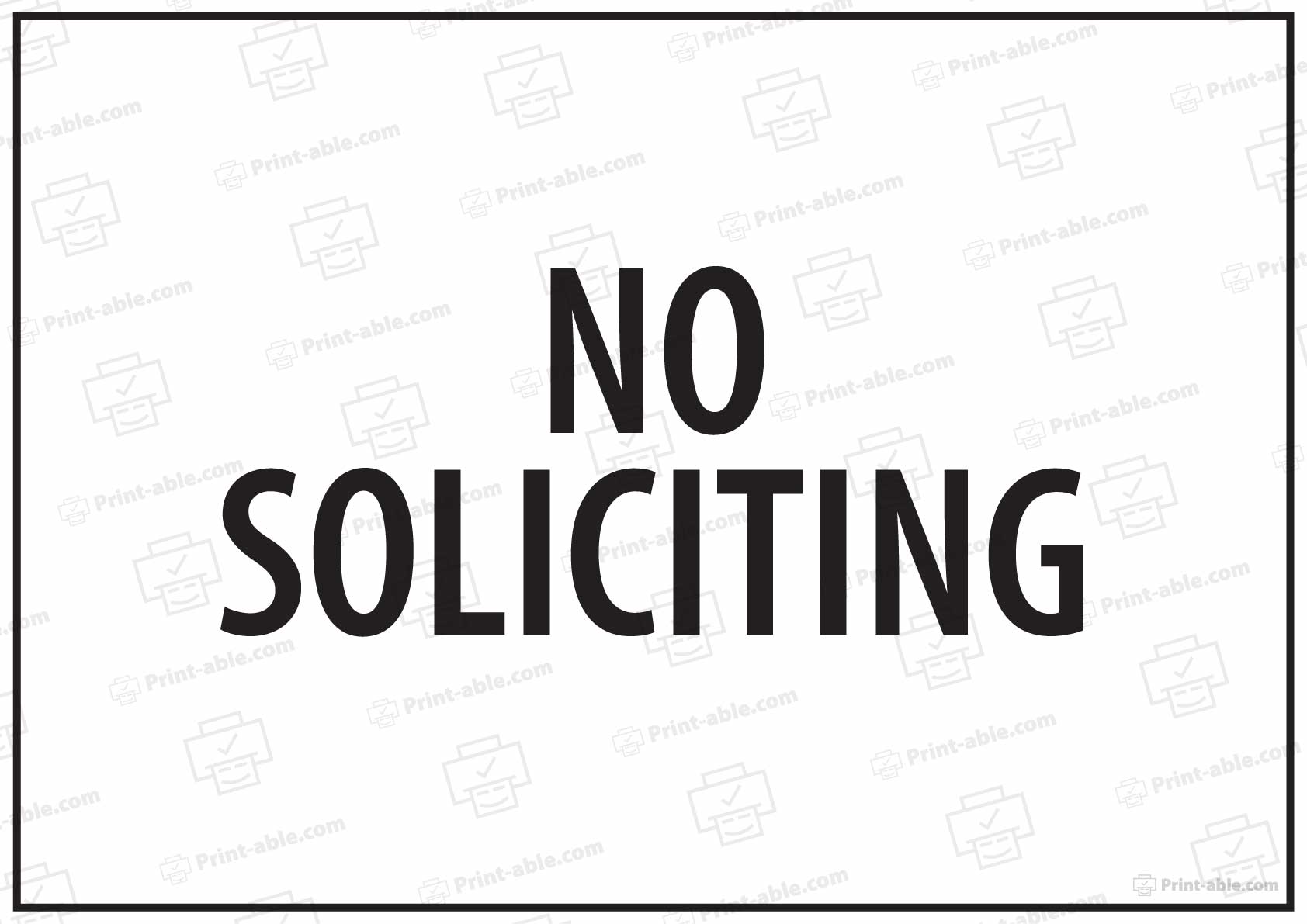 No Soliciting Sign Printable