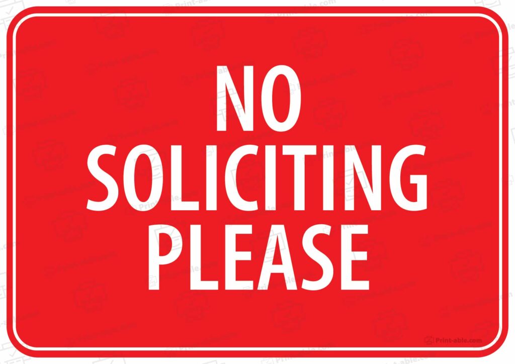 No Soliciting Sign Printable