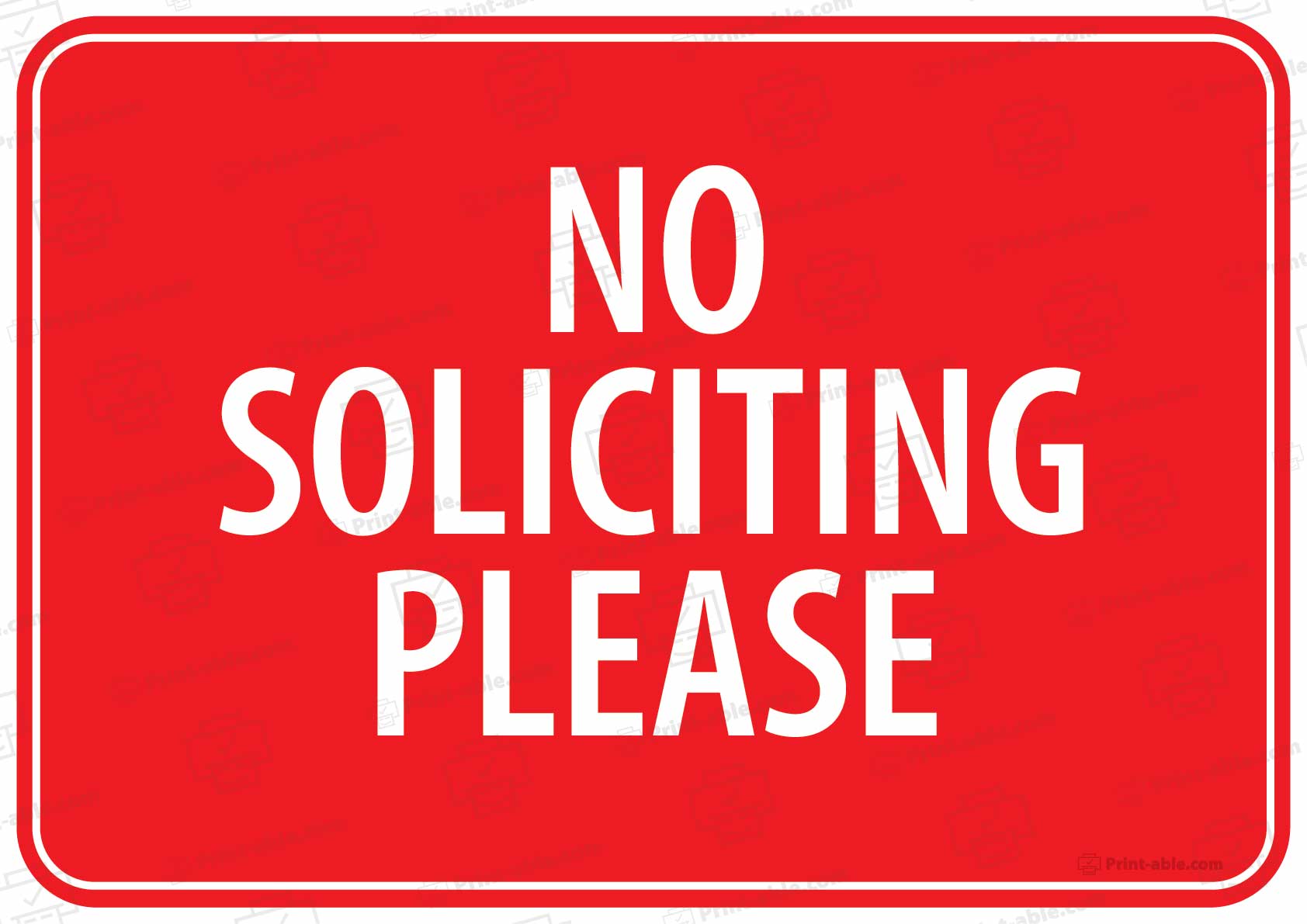 No Soliciting Sign Printable