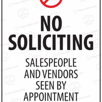 No Soliciting Sign Printable