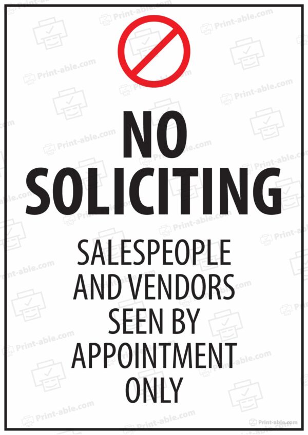 No Soliciting Sign Printable