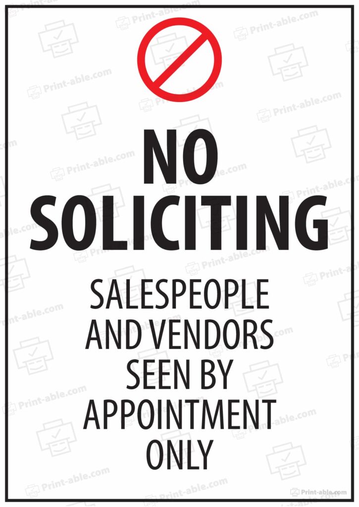 No Soliciting Sign Printable