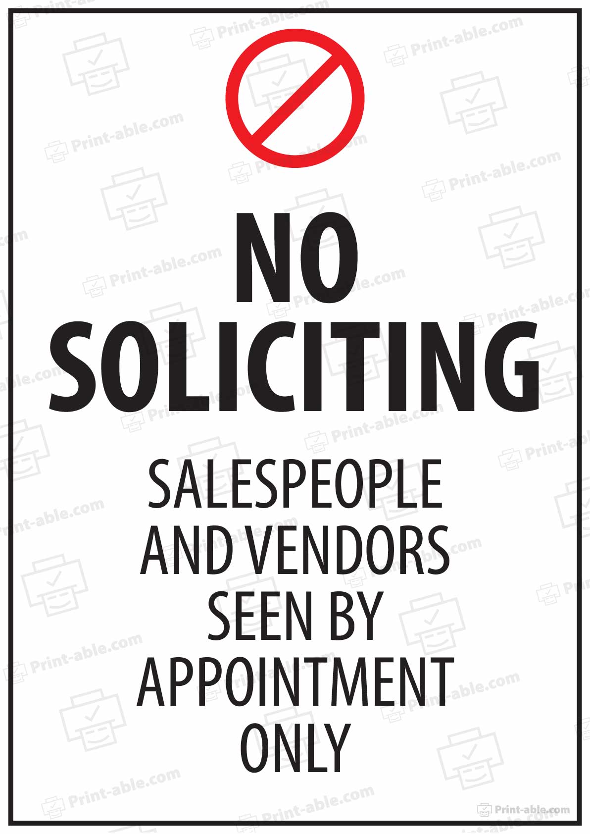 No Soliciting Sign Printable