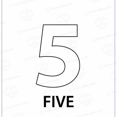 Number Five Printable 3511