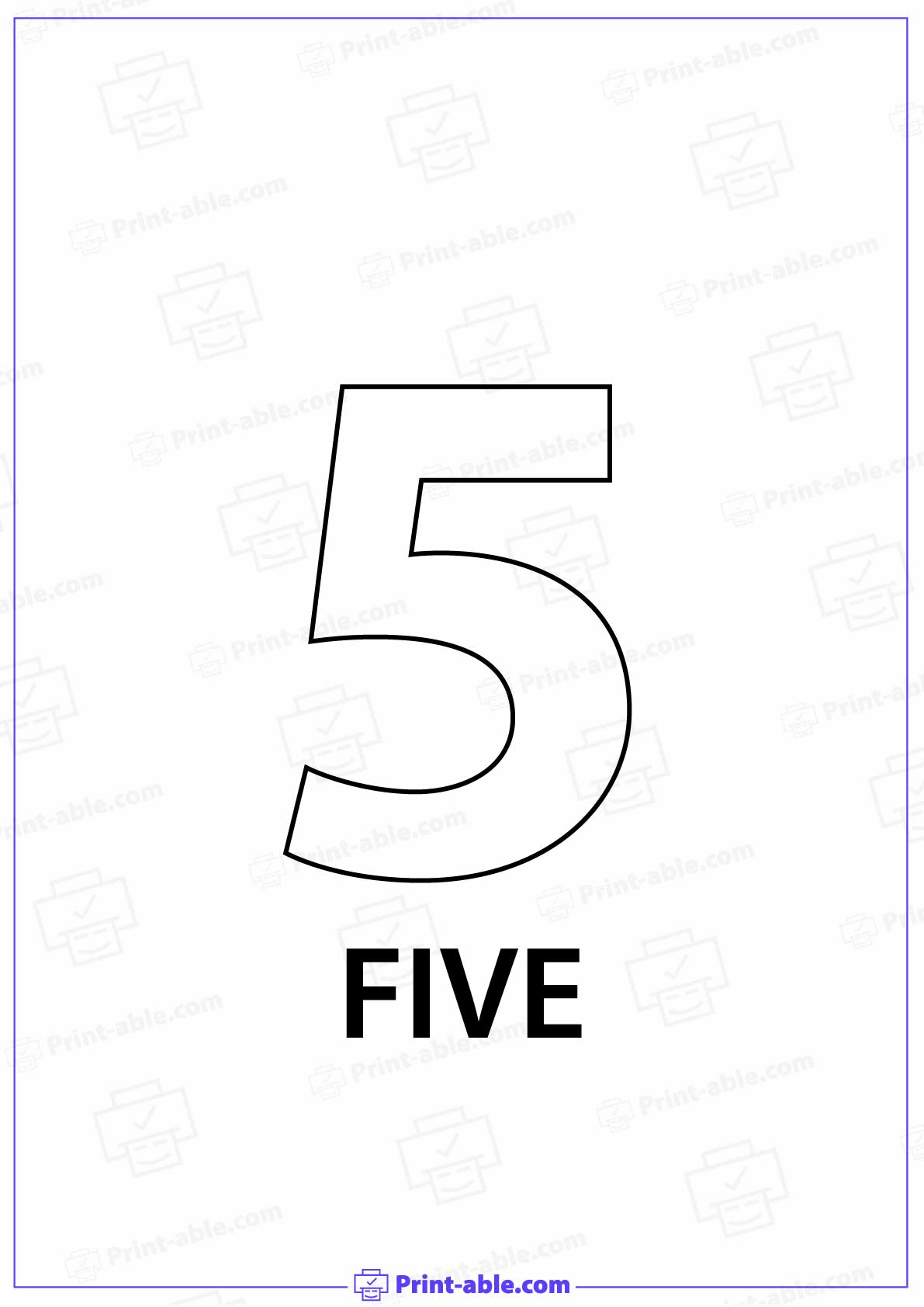 Number Five Printable