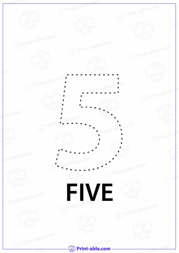 Number Five Printable 3512