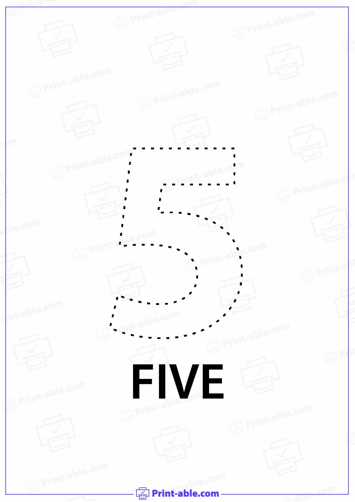 Number Five Printable