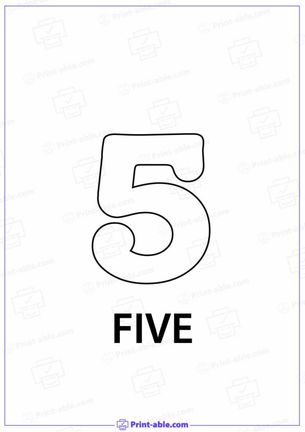 Number Five Printable 3513