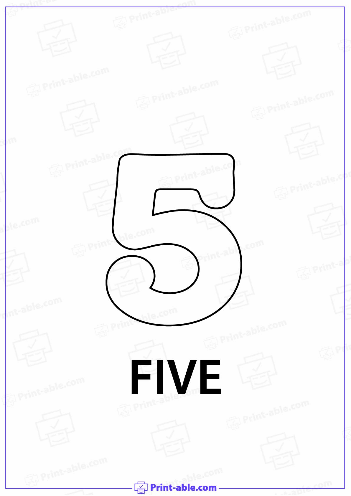 Number Five Printable