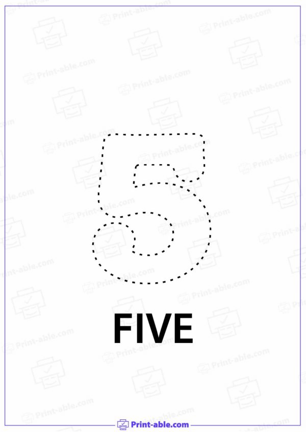 Number Five Printable 3514
