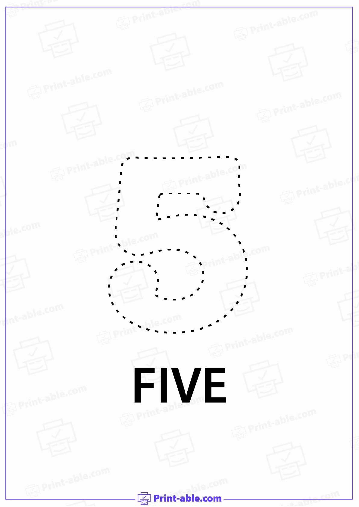 Number Five Printable