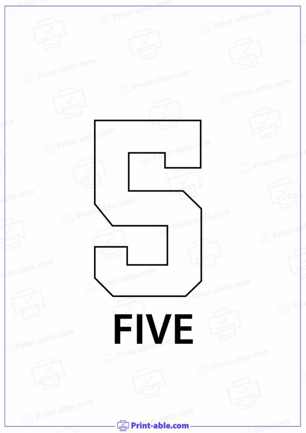 Number Five Printable 3515