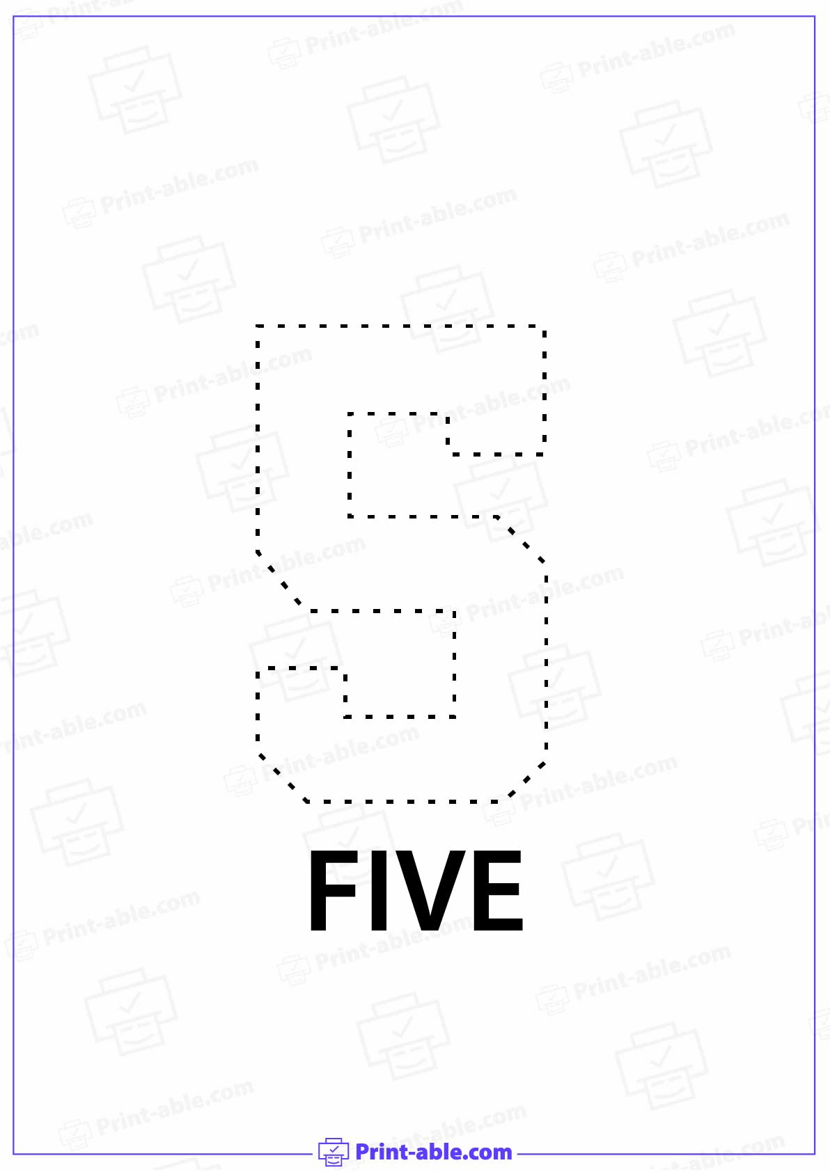Number Five Printable