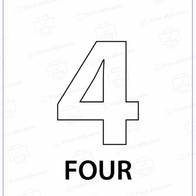 Number Four Printable