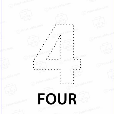 Number Four Printable