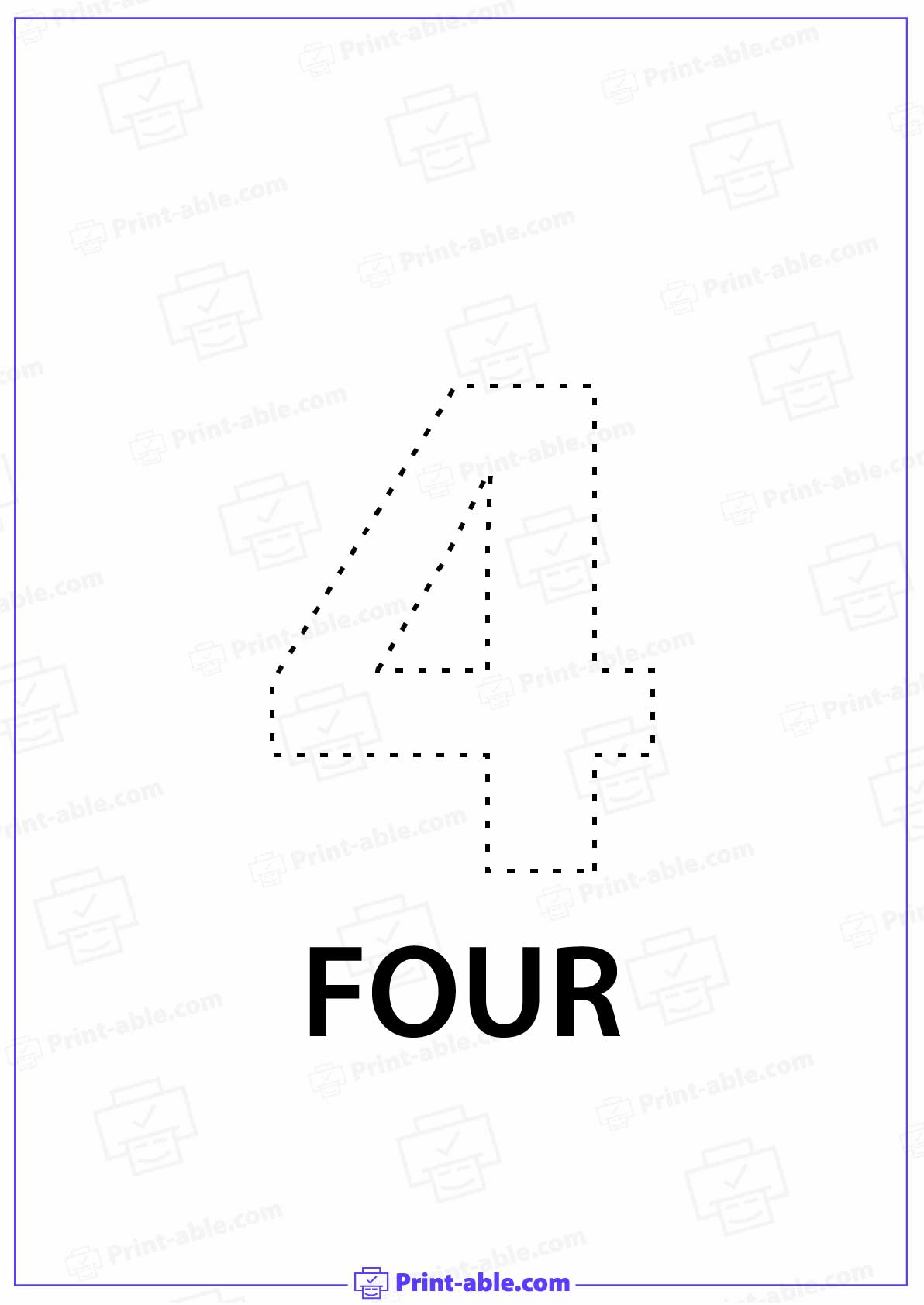 Number Four Printable