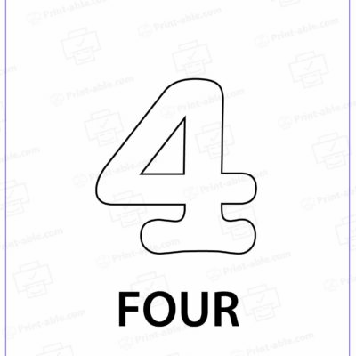 Number Four Printable