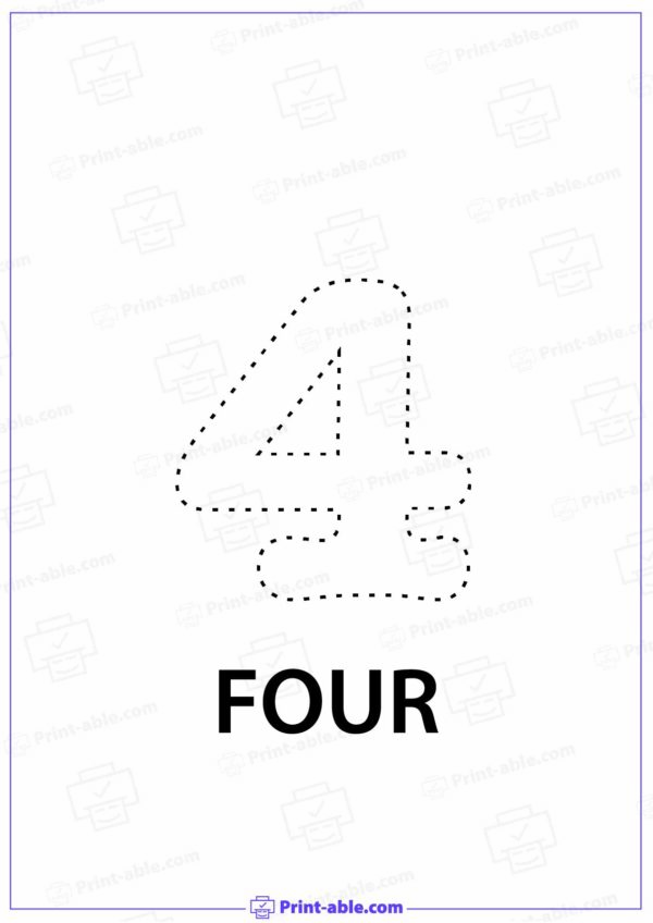 Number Four Printable