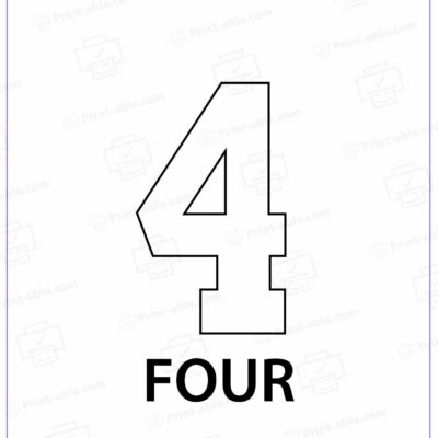 Number Four Printable