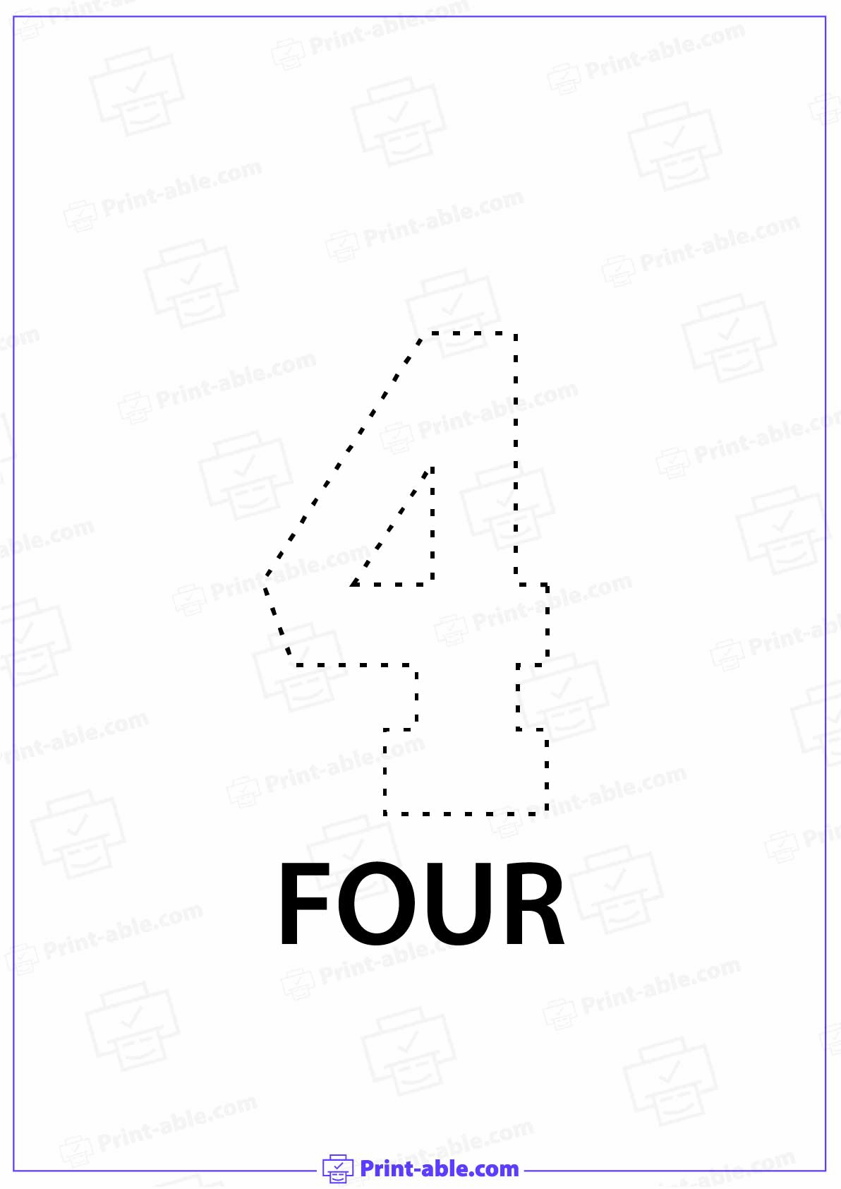 Number Four Printable