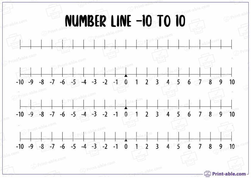 Number Line Printable With Negatives