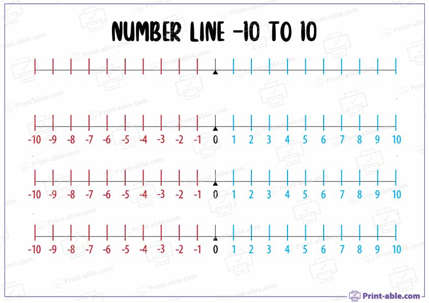 Number Line Printable With Negatives