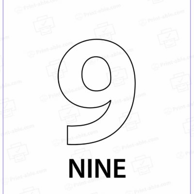 Number Nine Printable 2601