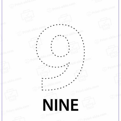 Number Nine Printable 2602