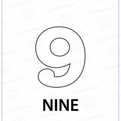 Number Nine Printable 2603