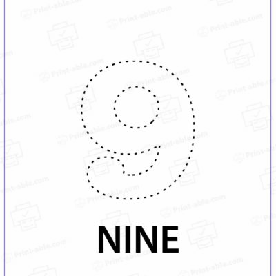 Number Nine Printable 2604
