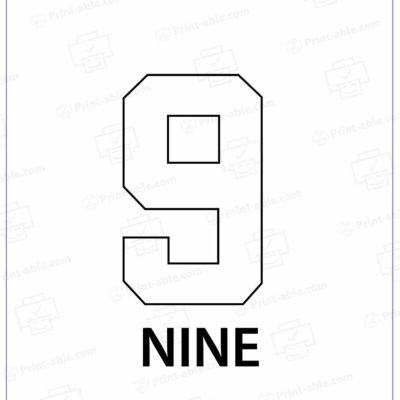 Number Nine Printable 2605