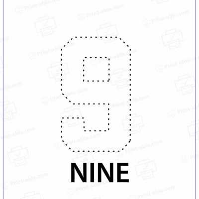 Number Nine Printable 2606