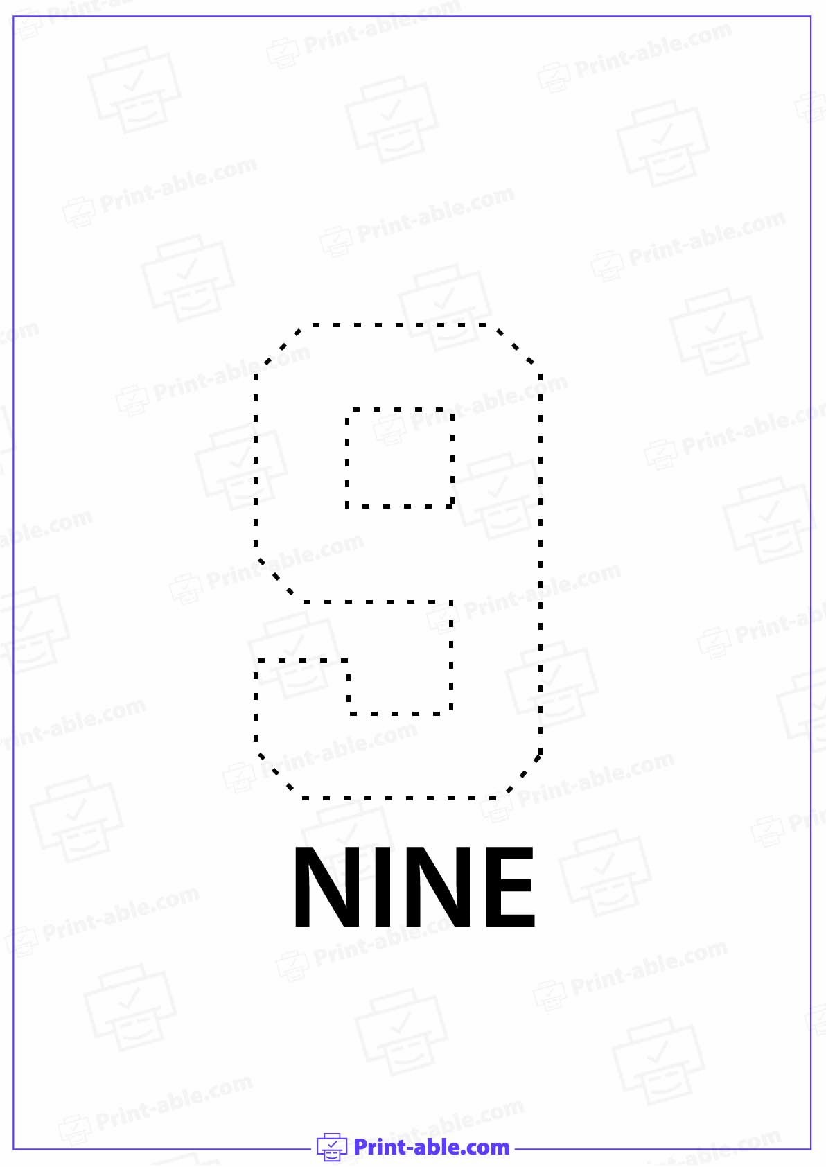 Number Nine Printable 2606