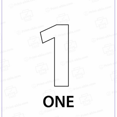 Number One Printable