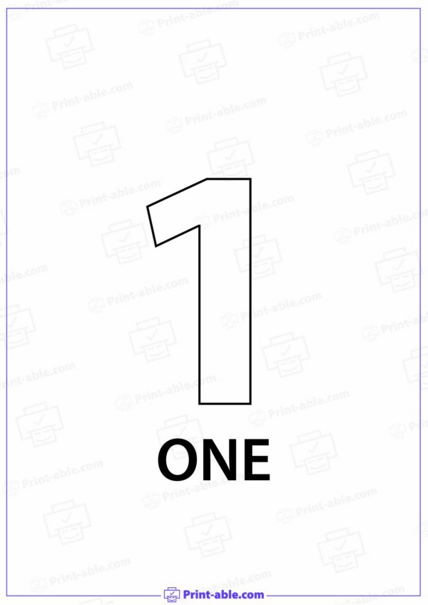 Number One Printable