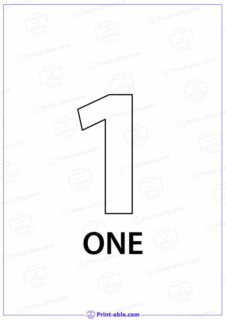 Number One Printable