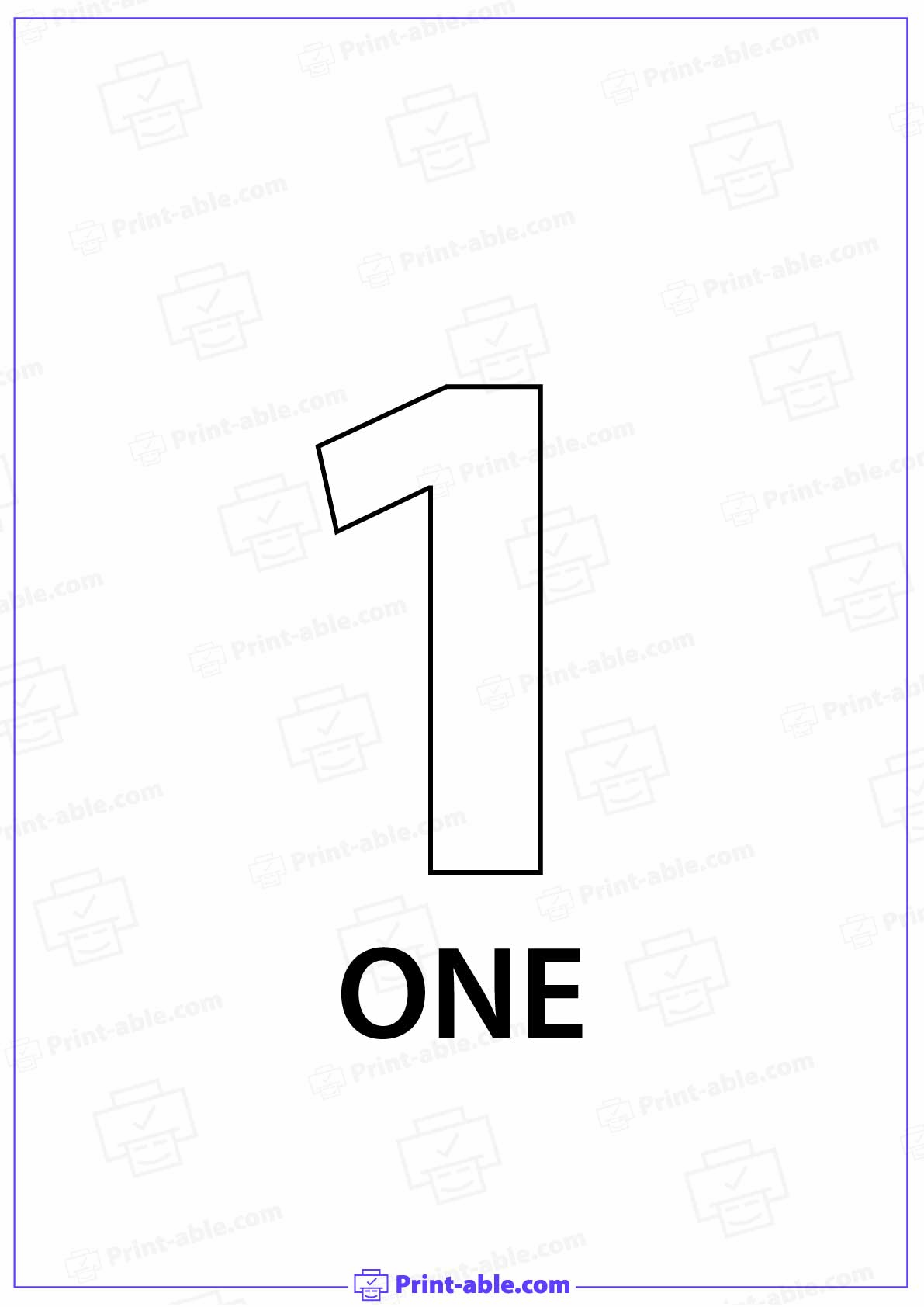 Number One Printable