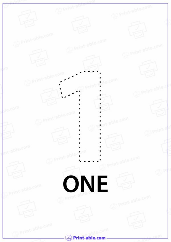 Number One Printable