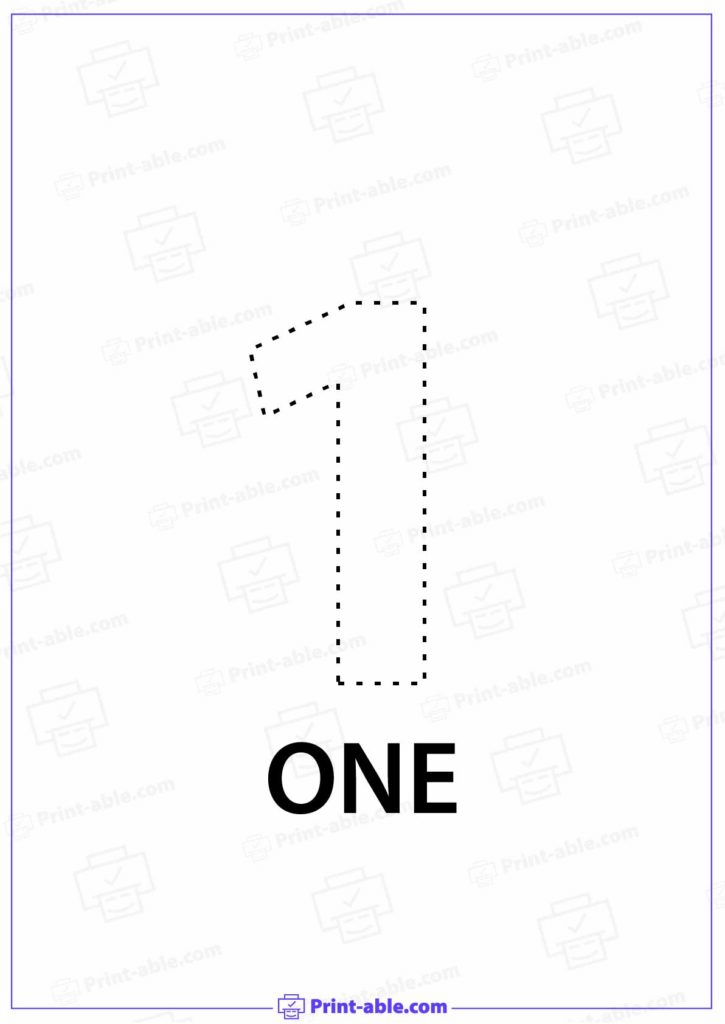 Number One Printable