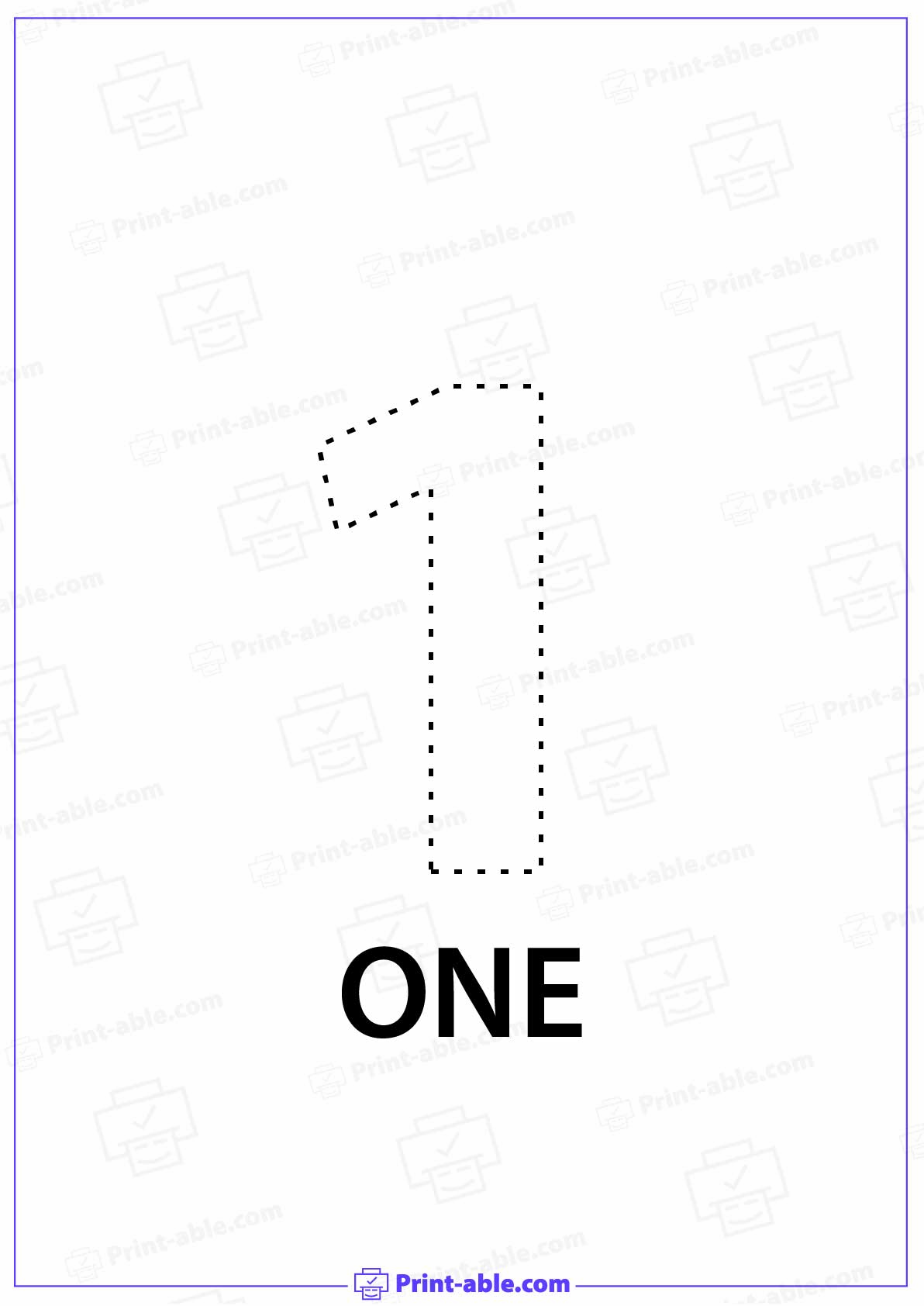 Number One Printable