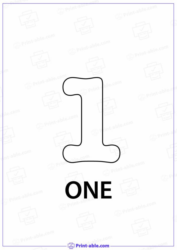 Number One Printable