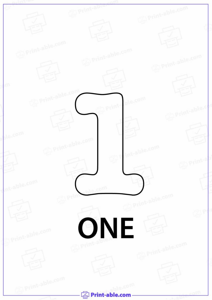 Number One Printable