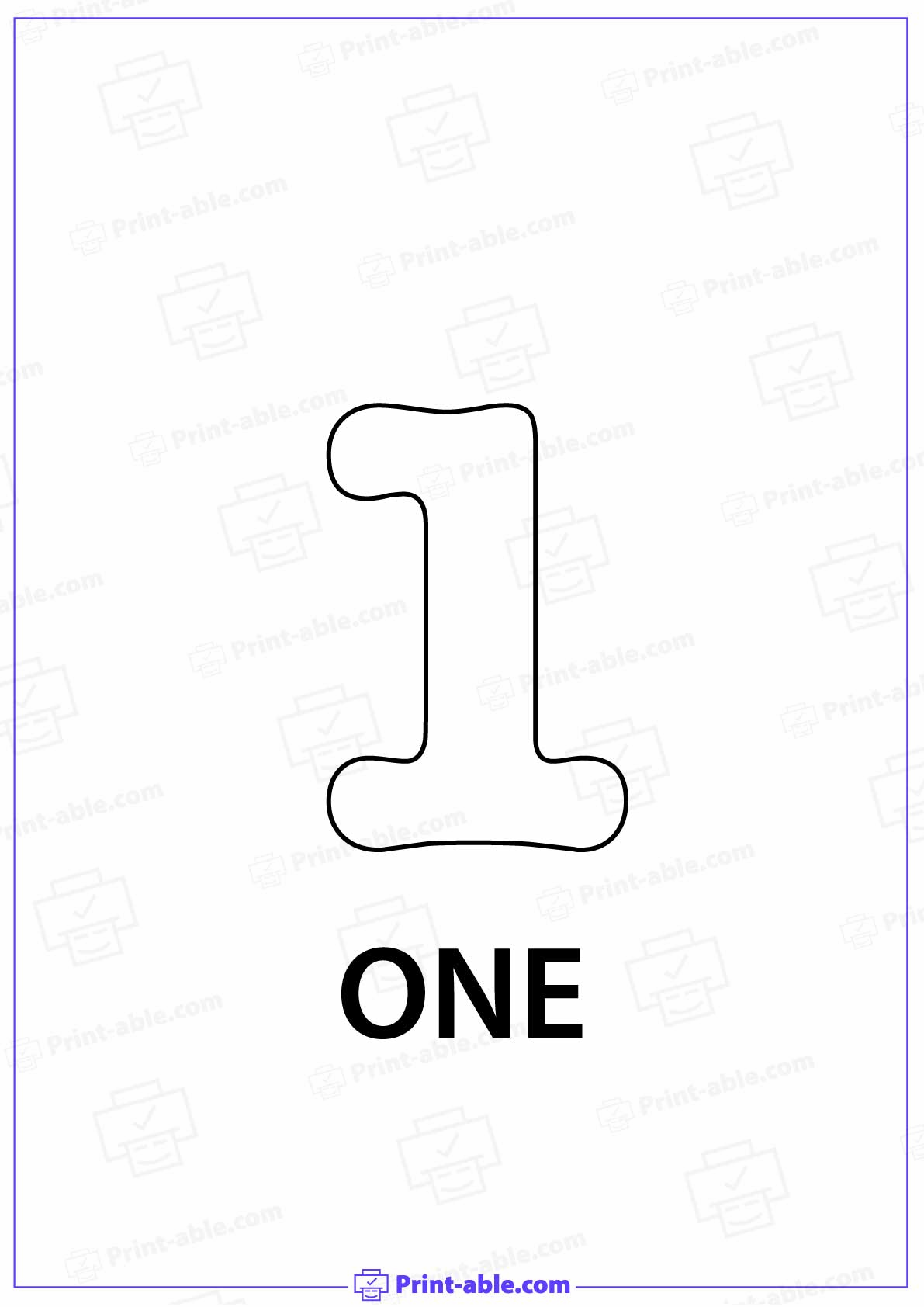 Number One Printable