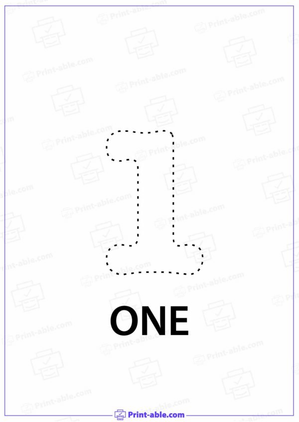 Number One Printable