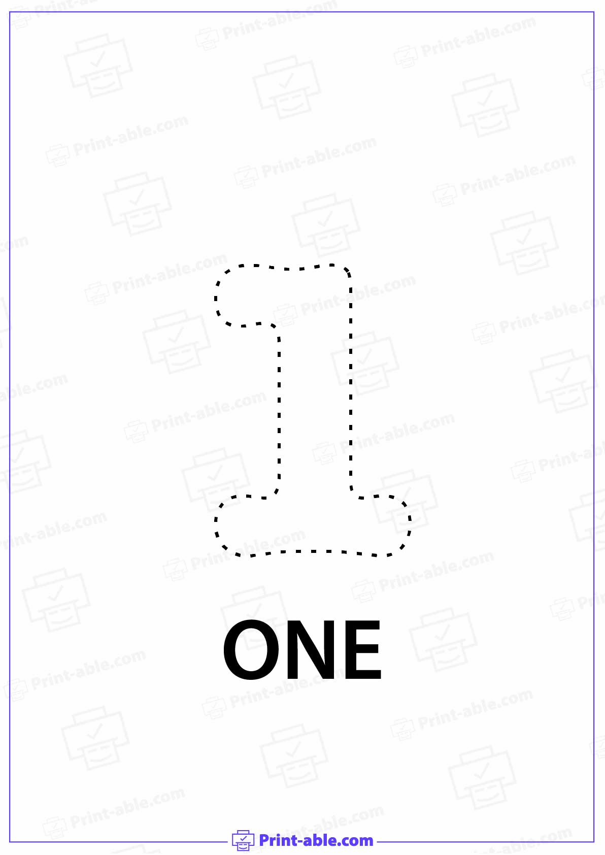 Number One Printable