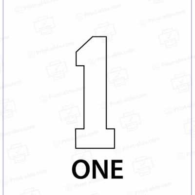 Number One Printable