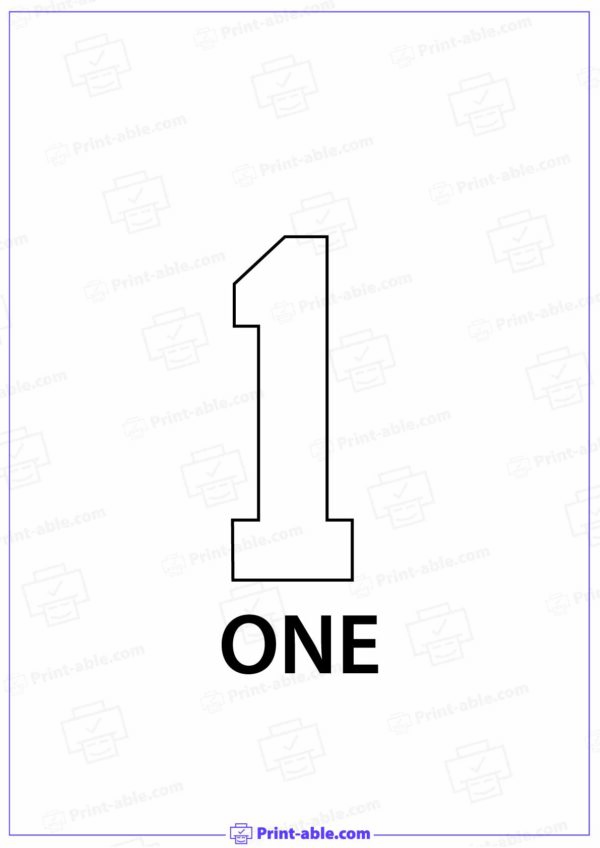 Number One Printable