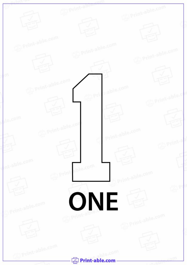 Number One Printable