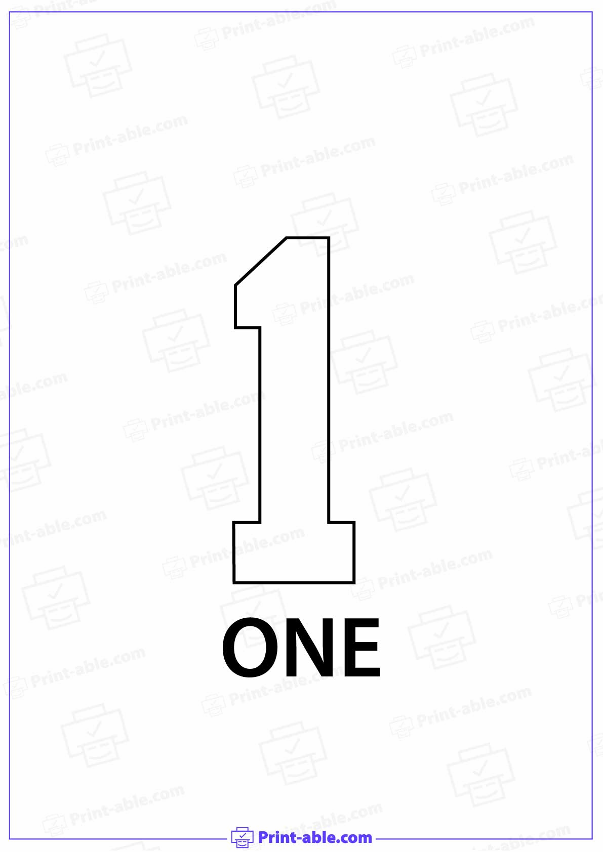 Number One Printable